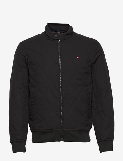 DIAMOND QUILTED BOMBER - bomber jackets - black