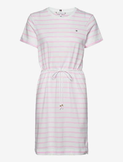 TH COOL STP C-NK SHORT DRESS SS - t-shirtkjoler - breton stp / white pastel pink