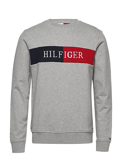 Grey Heather Tommy Hilfiger Premium Logo Front Sweatshirt