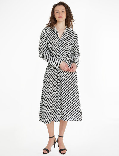 Tommy Hilfiger Zigzag Waisted Midi Dress - Midi dresses - Boozt.com