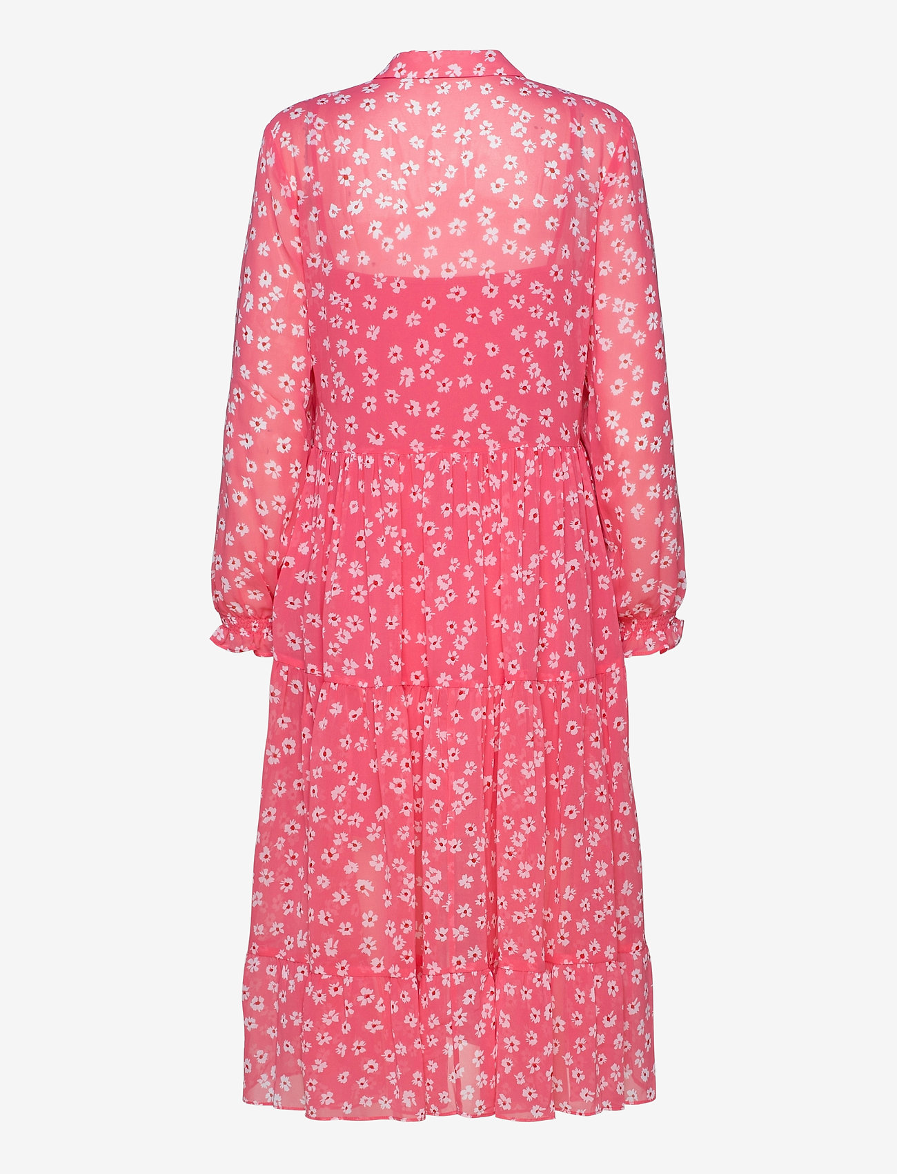 pink midi shirt dress