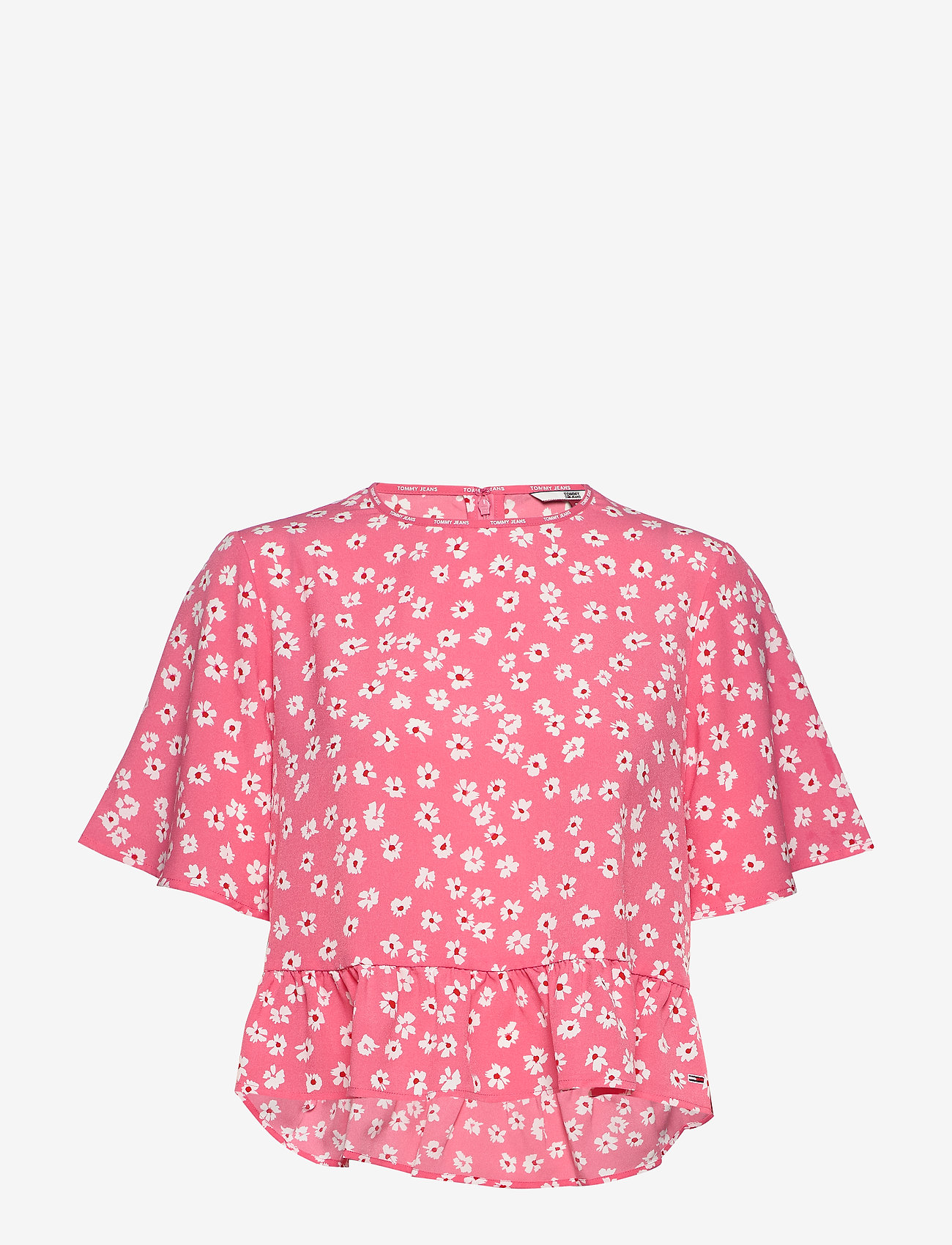 pink floral peplum top