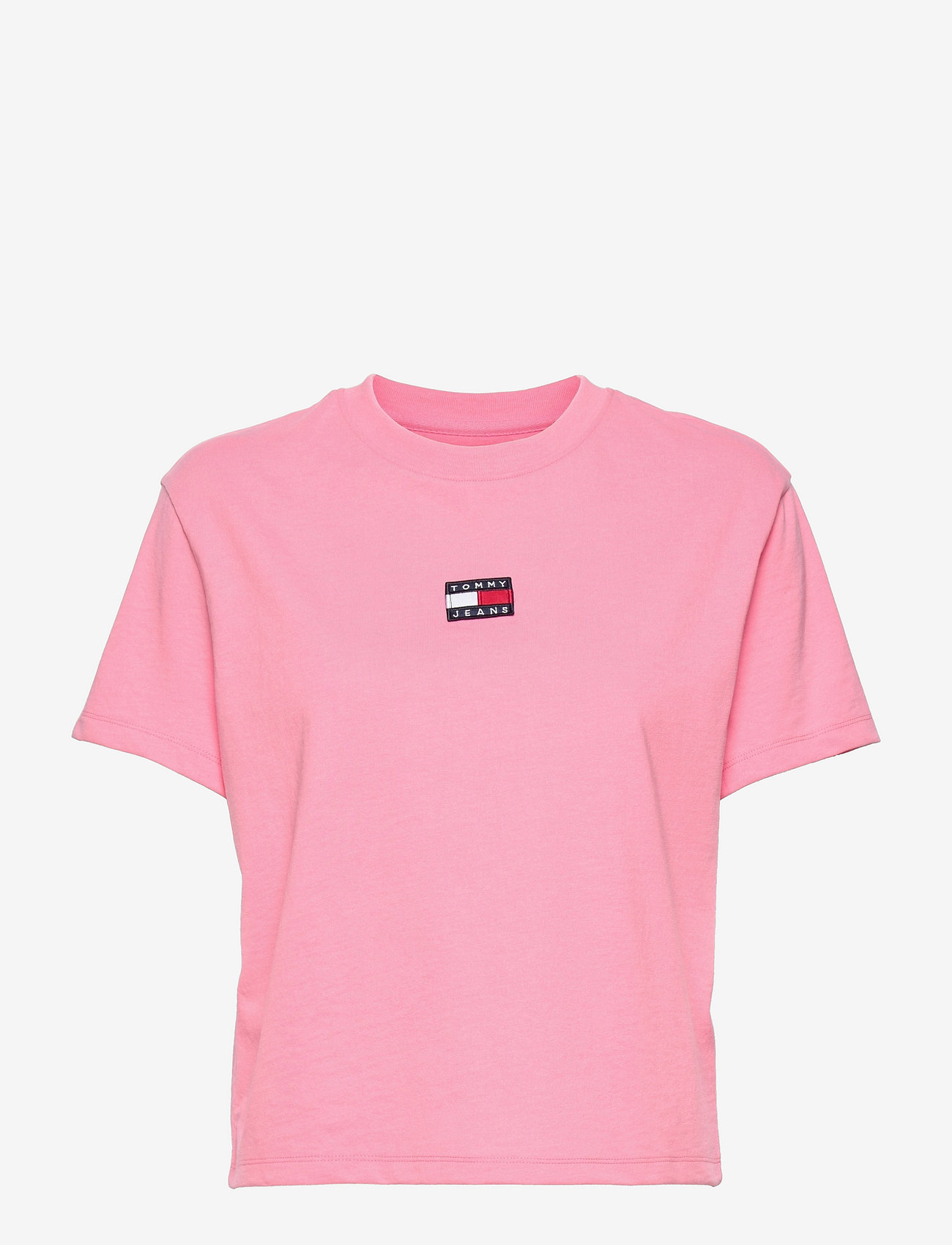 Tommy Jeans - TJW TOMMY CENTER BADGE TEE - t-shirts - fresh pink - 0