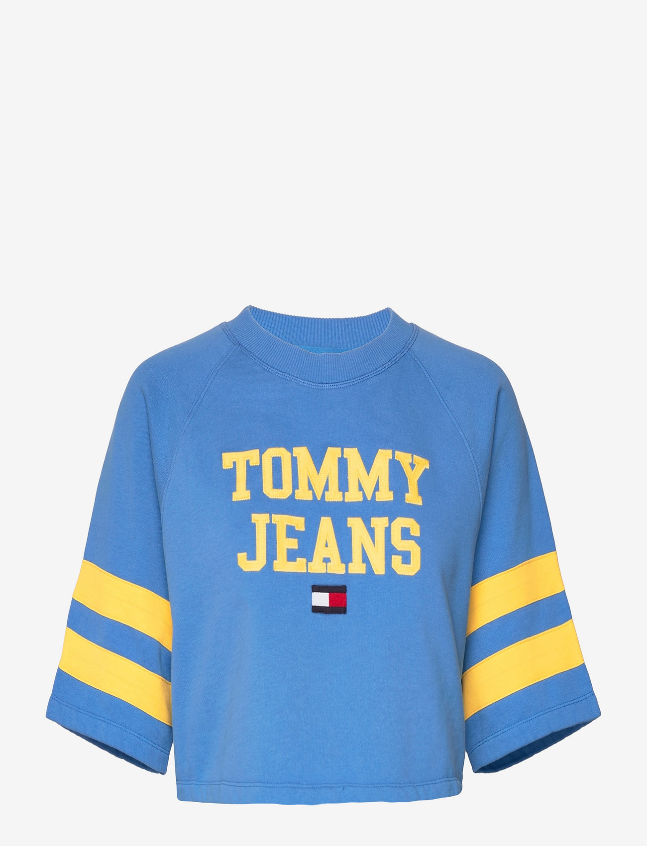 Tommy Jeans - TJW SHORT SLEEVE SWEATSHIRT - t-shirt & tops - electric aqua - 0