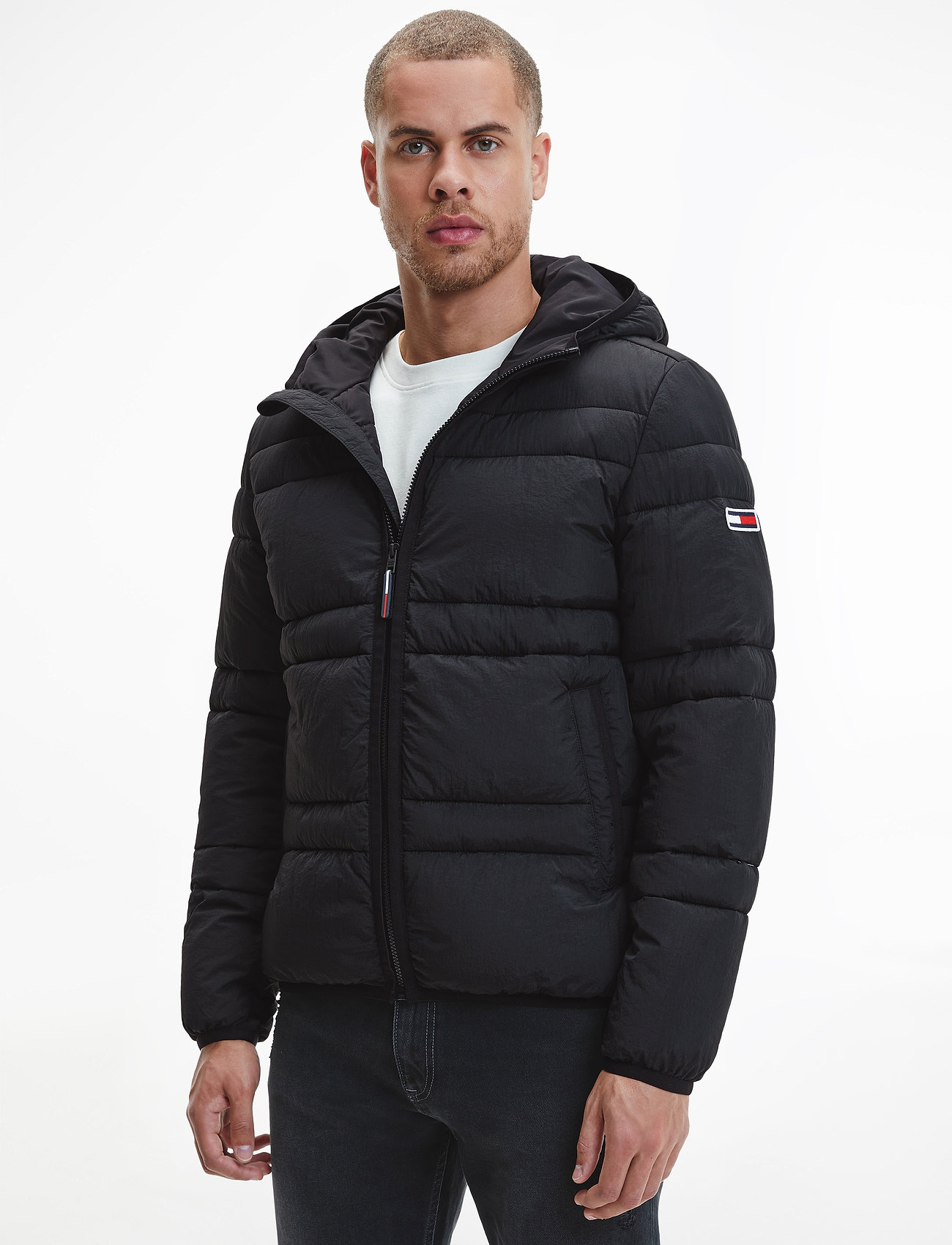 recycled nylon puffer jacket tommy jeans