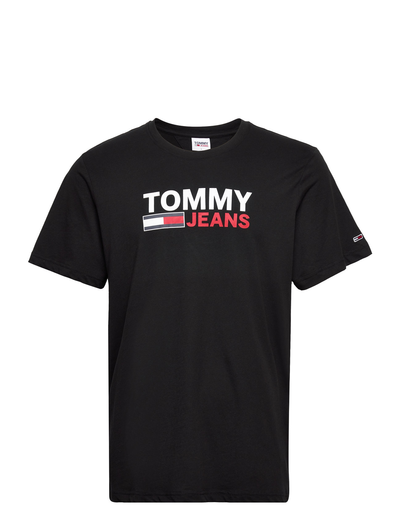 Tjm Reg Corp Logo Tee T-shirts Short-sleeved Svart Tommy Jeans