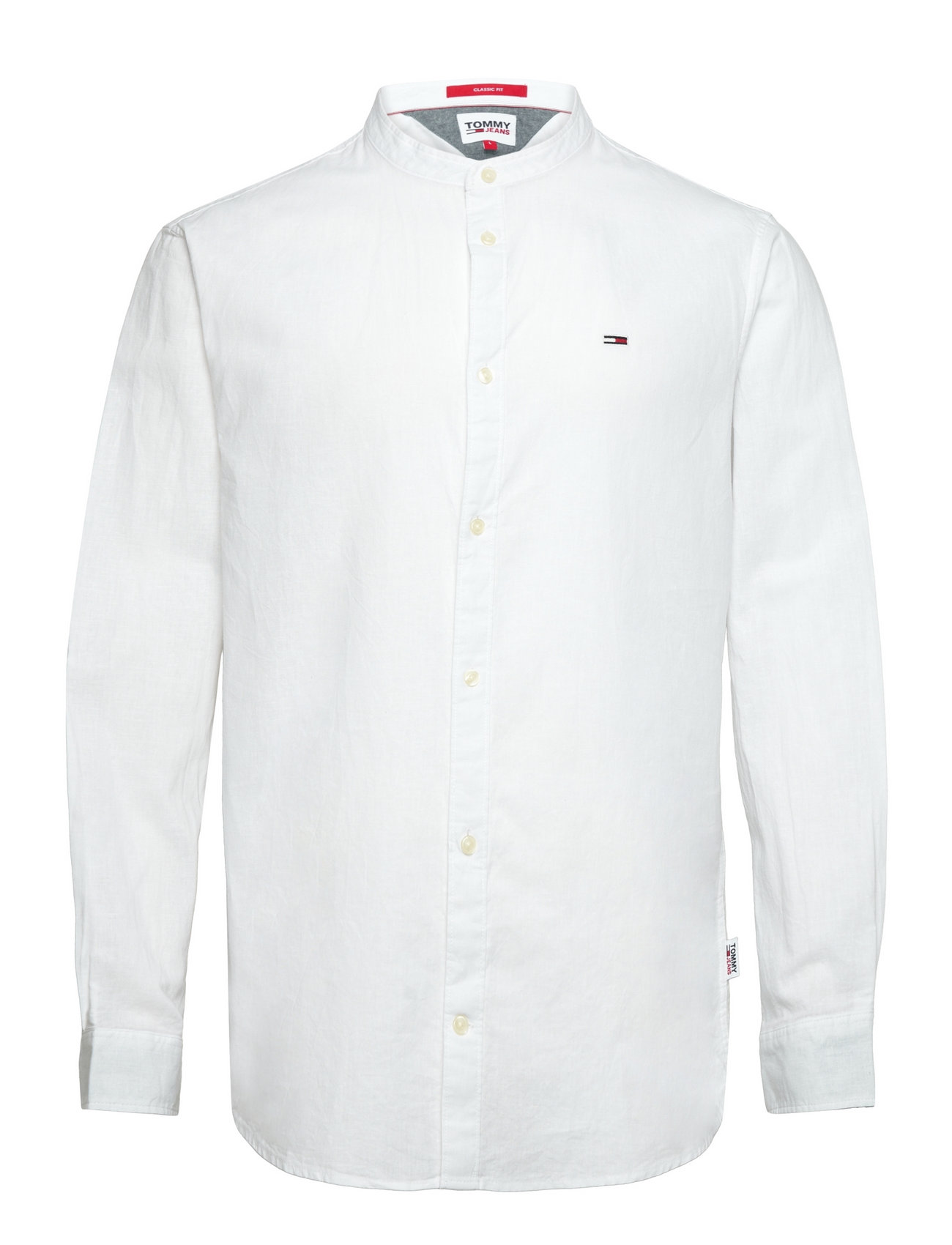 fordomme Bevægelig gåde Tommy Jeans Tjm Clsc Mao Linen Blend Shirt (White), 377.46 kr | Stort  udvalg af designer mærker | Booztlet.com