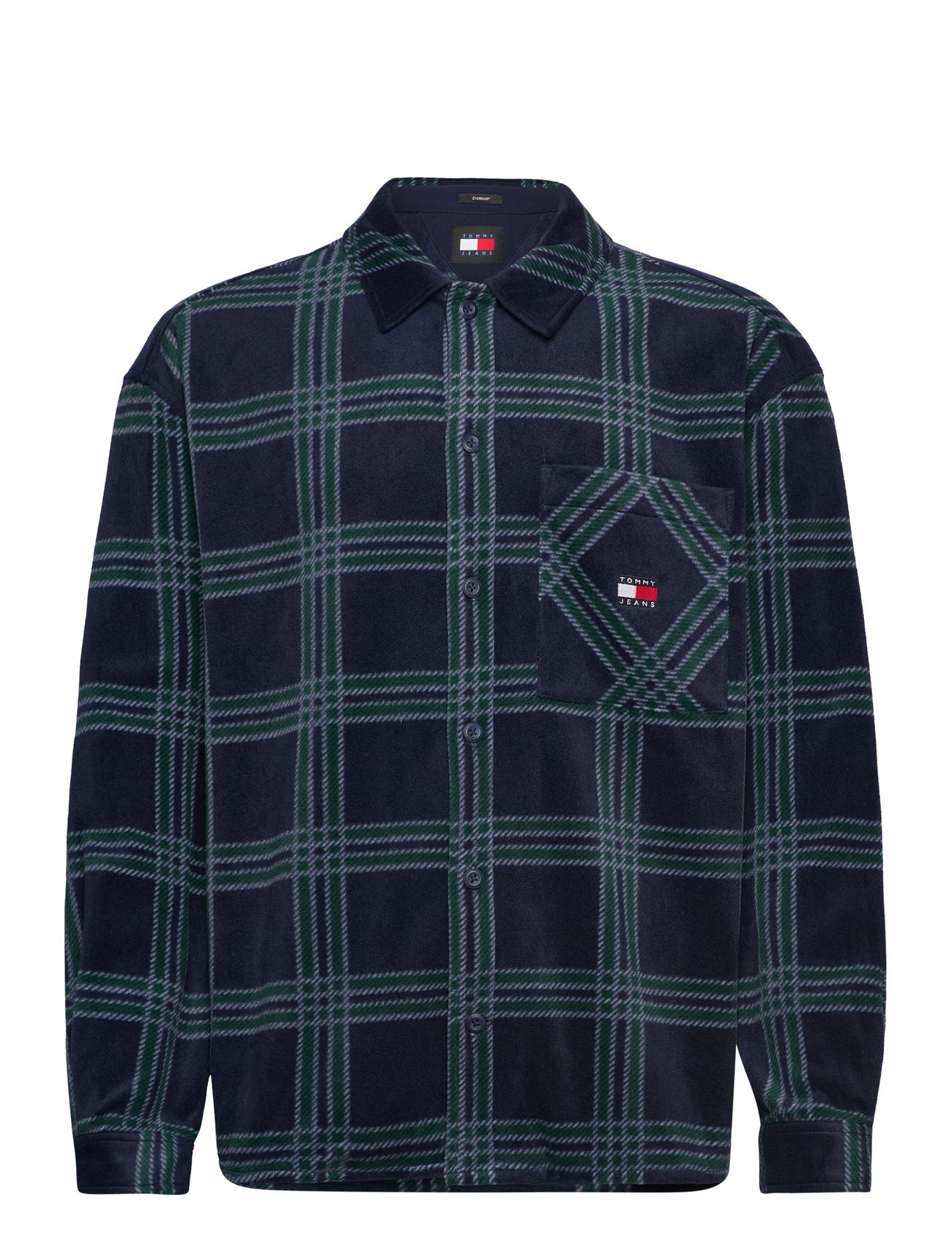 Tommy Jeans Tjm Check Polar Fleece Overshirt Marinblå