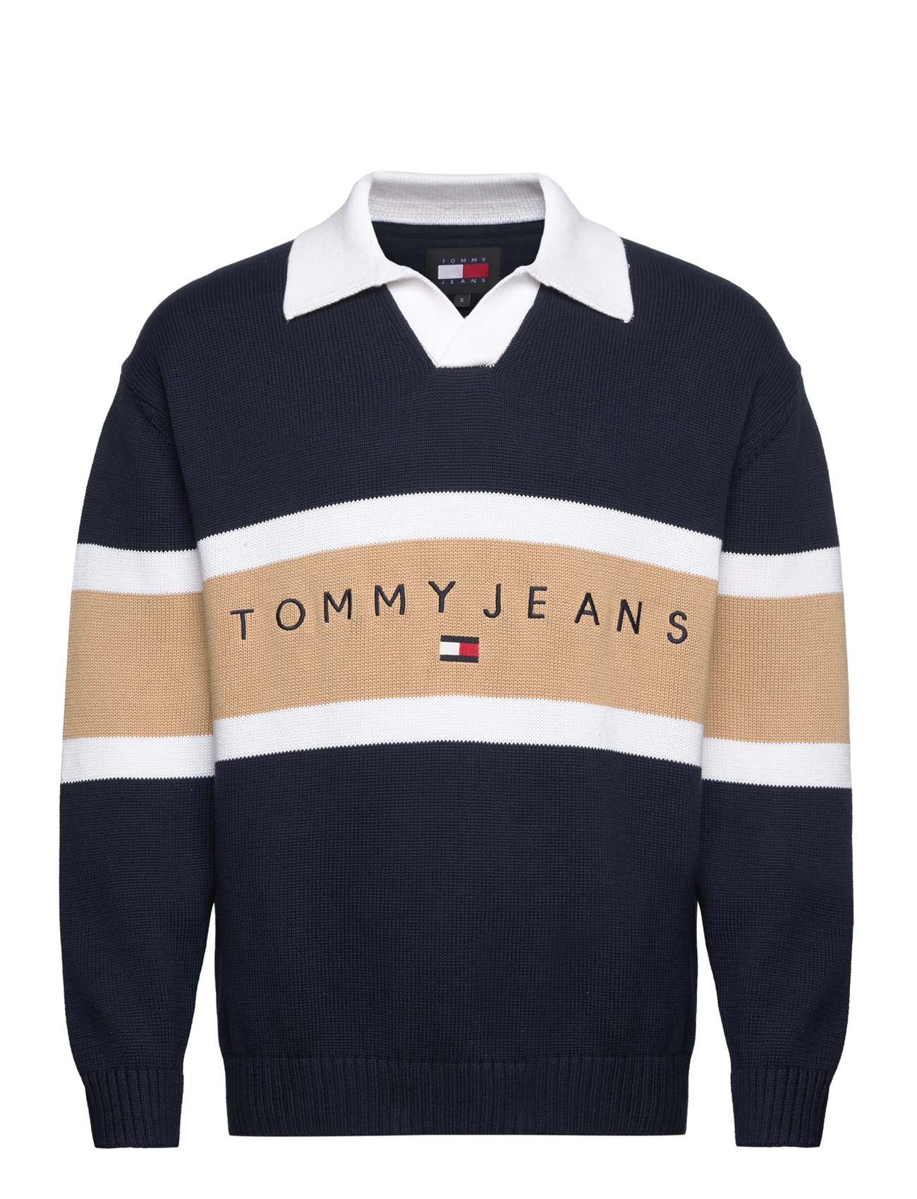 Tjm Rlx Trophy Neck Rugby Tops Knitwear V-necks Navy Tommy Jeans