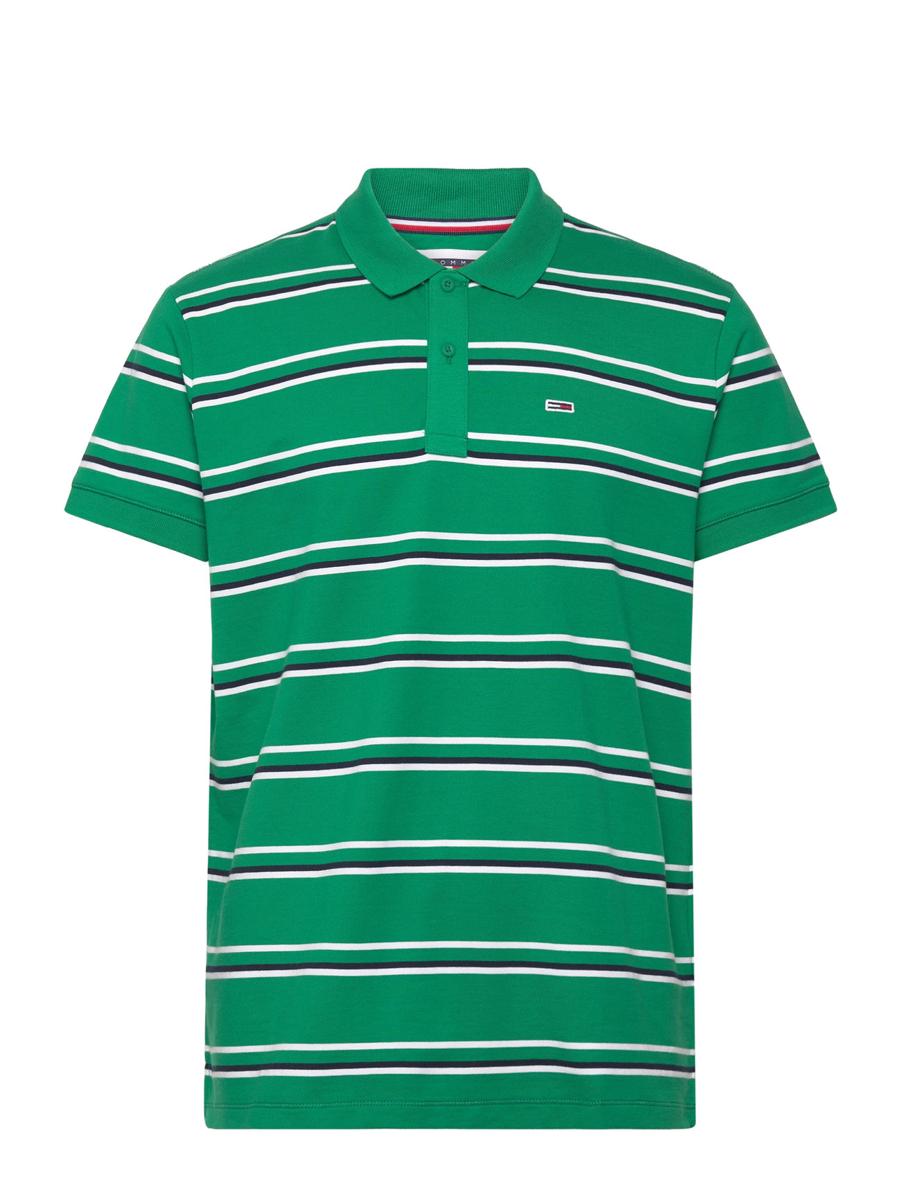 Tjm Reg Essential Stripe Polo Tops Polos Short-sleeved Green Tommy Jeans