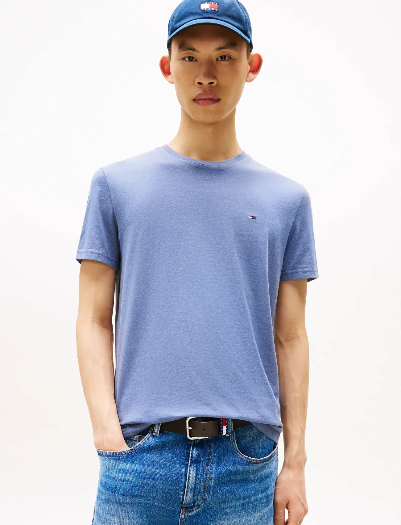 Tommy Jeans Tjm Xslim Jaspe Htr Tee Ext, M, Blue, T-Shirts > Kortærmede, Herre
