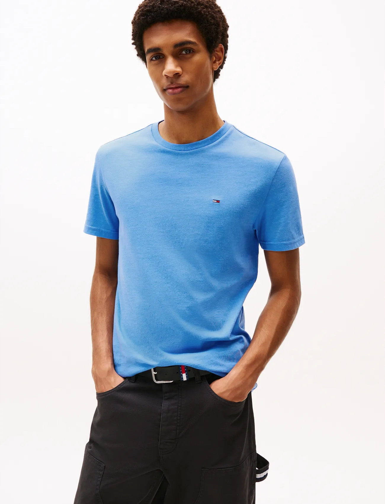 Tommy Jeans Tjm Xslim Jaspe Htr Tee Ext, XL, Blue, T-Shirts > Kortærmede, Herre