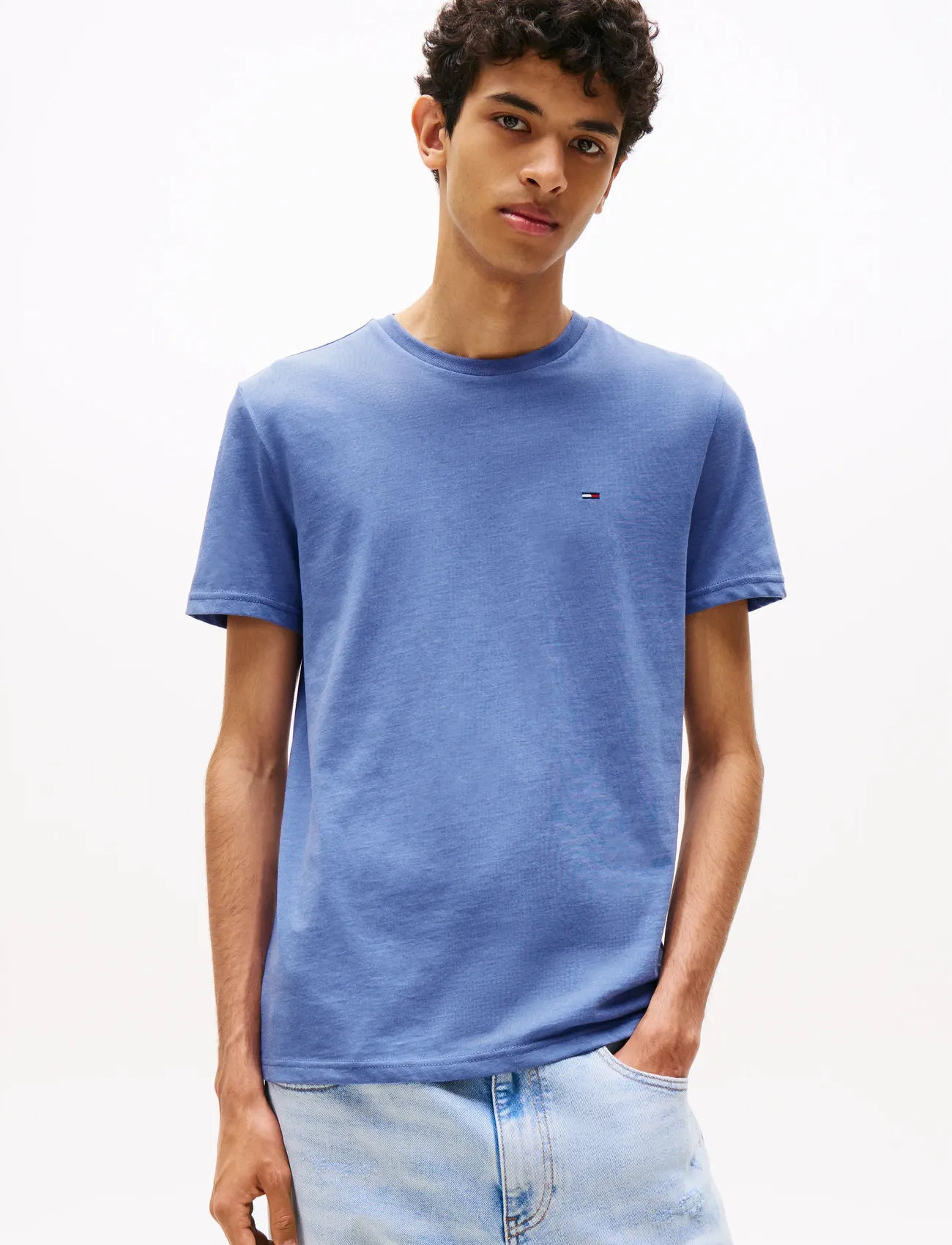 Tommy Jeans Tjm Xslim Jaspe Htr Tee Ext, XL, Blue, T-Shirts > Kortærmede, Herre