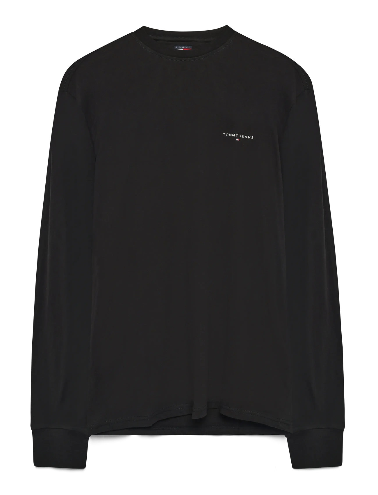 TOMMY JEANS Tjm Slim Chest Linear Ls Tee Ext Schwarz - M - Herren