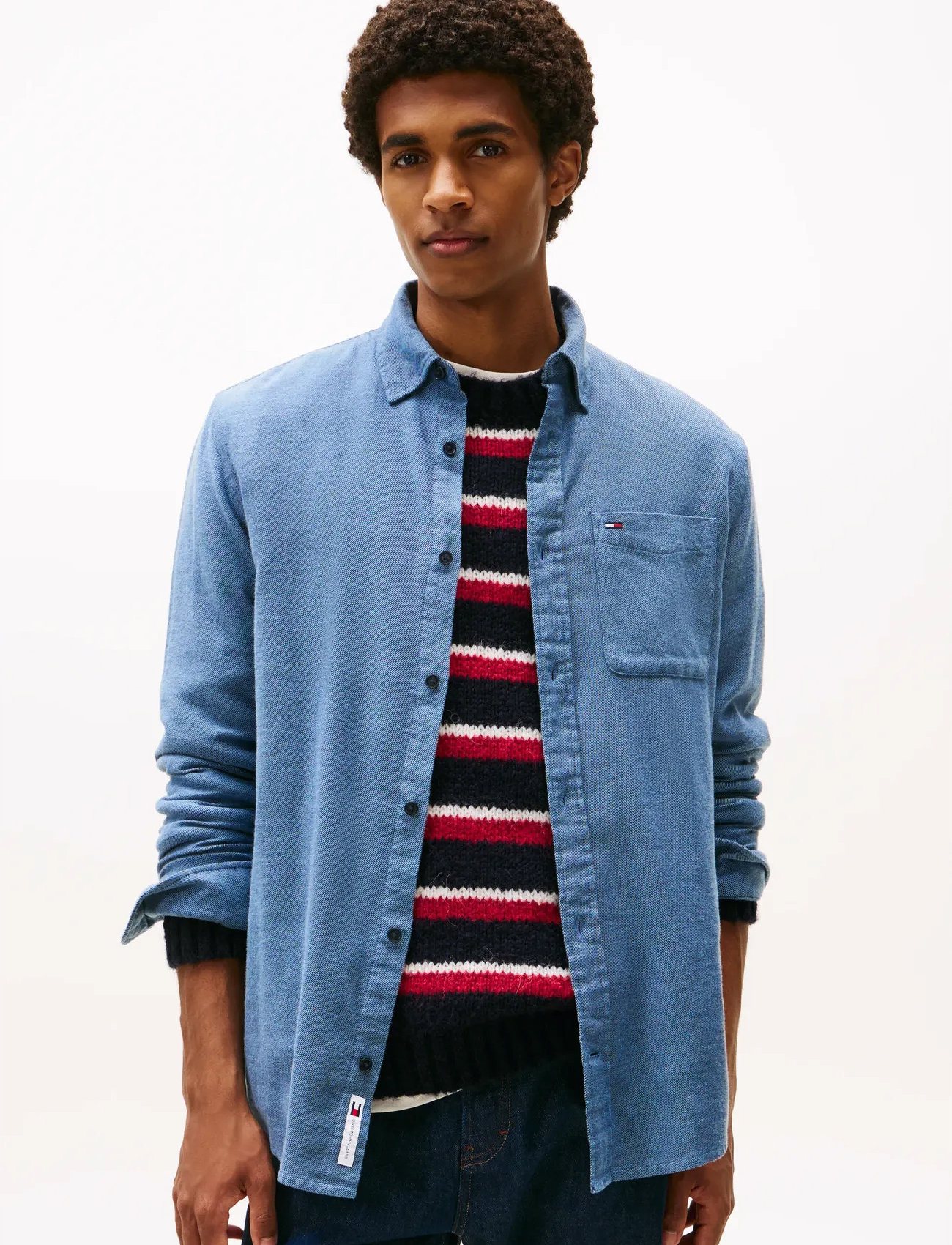 Tommy Jeans Tjm Reg Flannel Shirt Ext, M, Blue, Shirts > Flannel Shirts, Herre