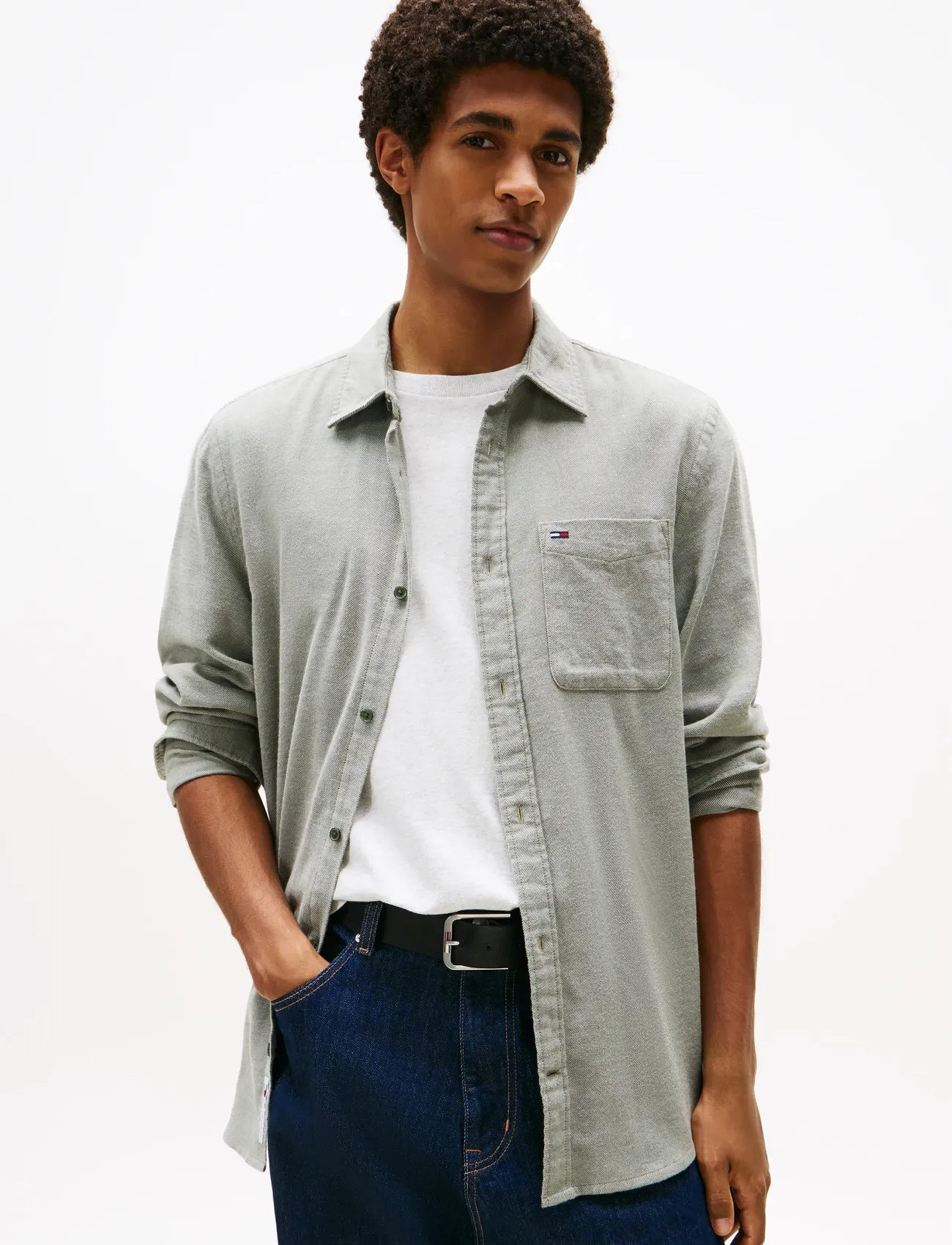 Tommy Jeans Tjm Reg Flannel Shirt Ext, M, Khaki green, Shirts > Flannel Shirts, Herre