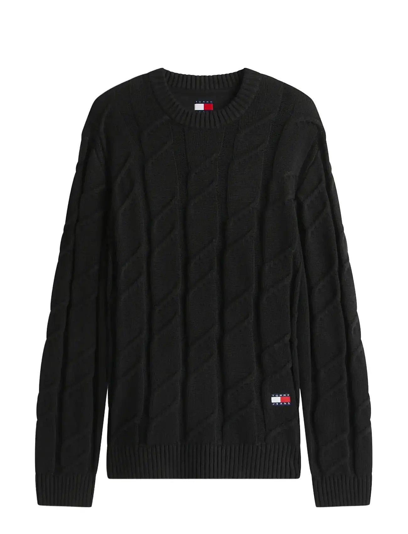 TOMMY JEANS Tjm Reg Chunky Cable Knt Swt Ext Schwarz - L - Herren
