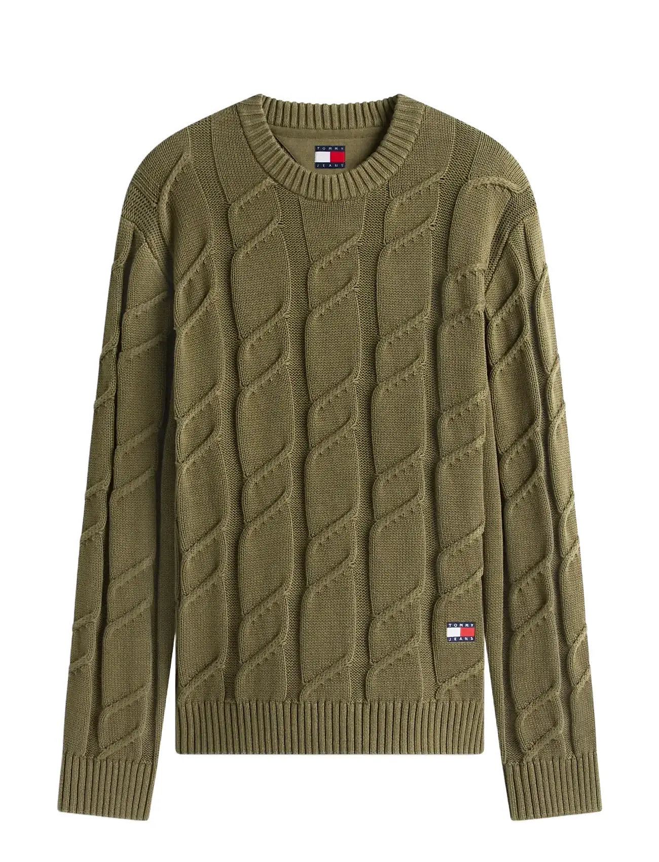 TOMMY JEANS Tjm Reg Chunky Cable Knt Swt Ext Khaki - M - Herren