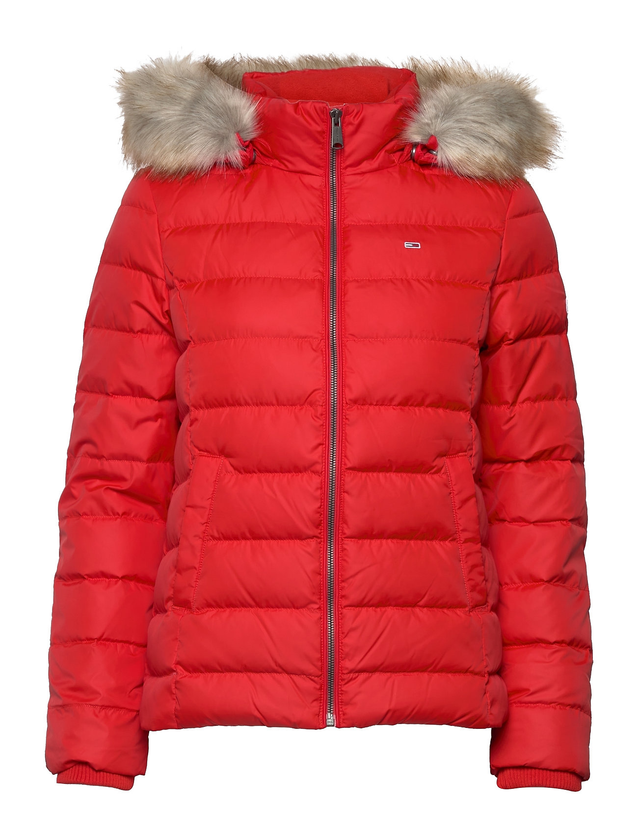 Tjw Basic Hooded Down Jacket Foret Jakke Red Tommy Jeans