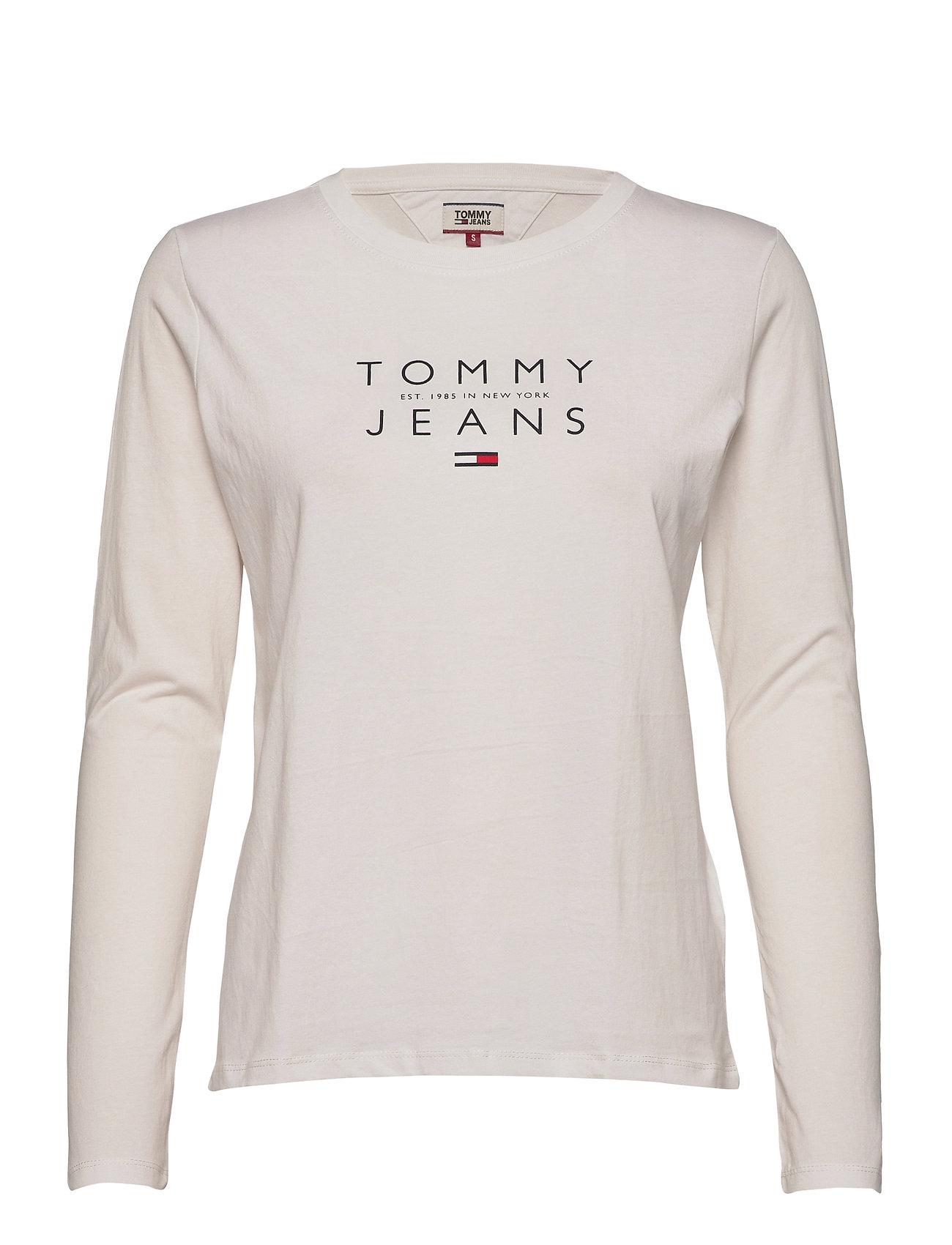 Tommy Hilfiger Tjw Essential Logo Longsleeve Langærmet T-shirt Hvid Tommy Jeans langærmede t-shirts & toppe for dame - Pashion.dk