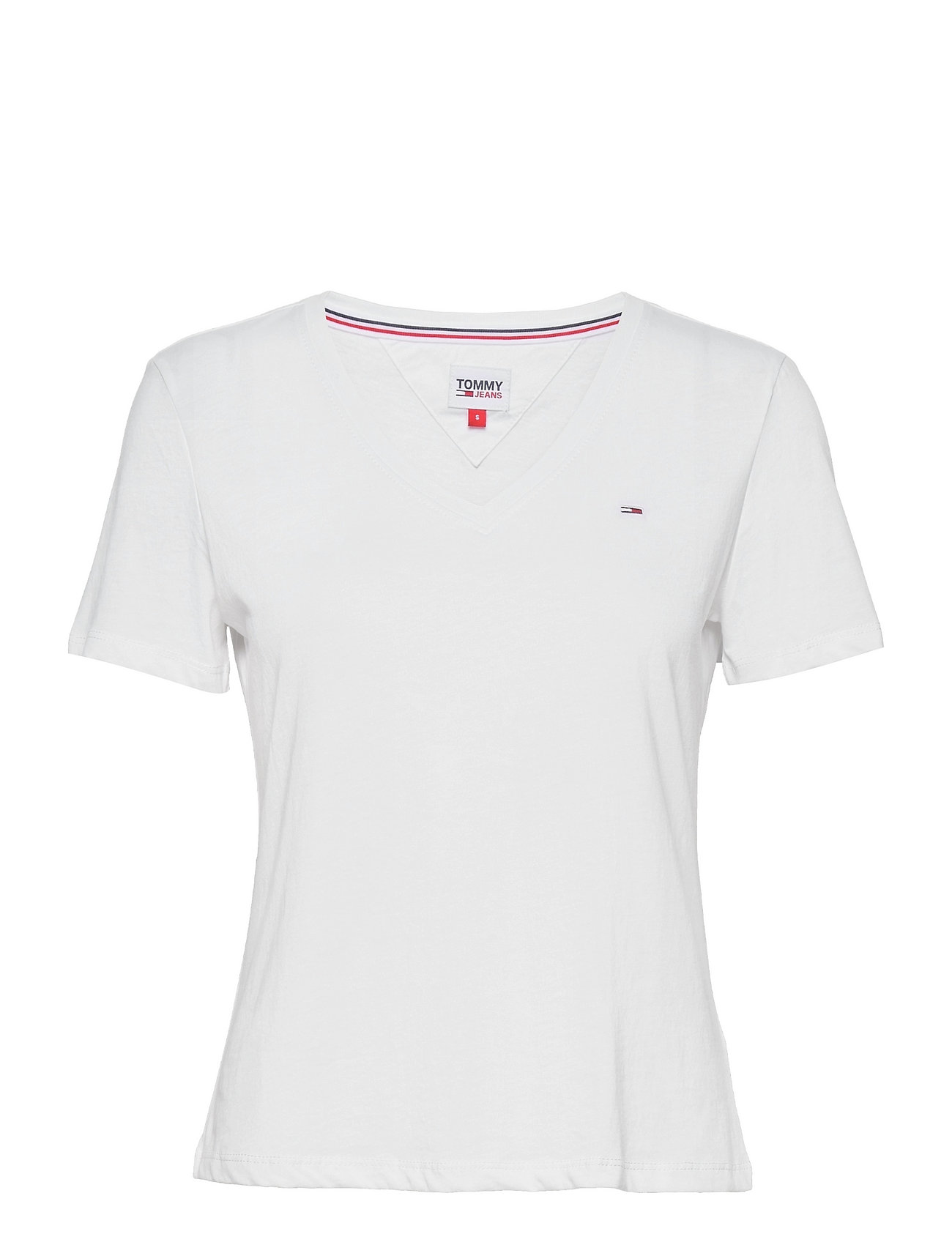 Tjw Slim Soft V Neck Tee T-shirts & Tops Short-sleeved Valkoinen Tommy Jeans