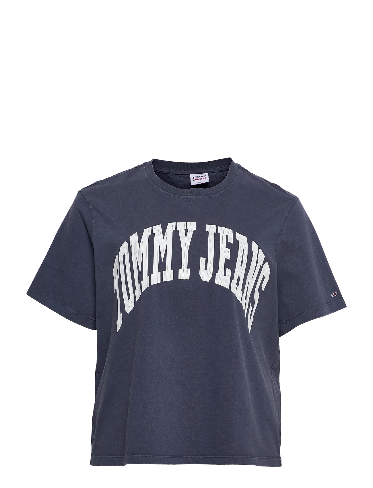 Tjw Crv Ovrszd Crop College 1 Ss T-shirts & Tops Short-sleeved Blå Tommy Jeans
