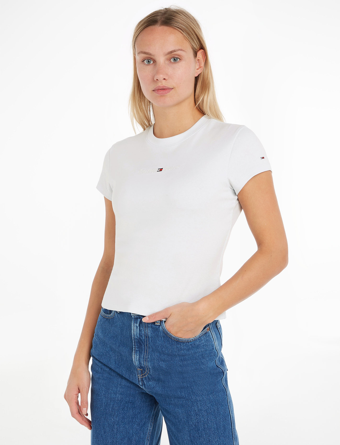 Tommy Jeans Tjw Bby T-shirts Ss Serif Linear 