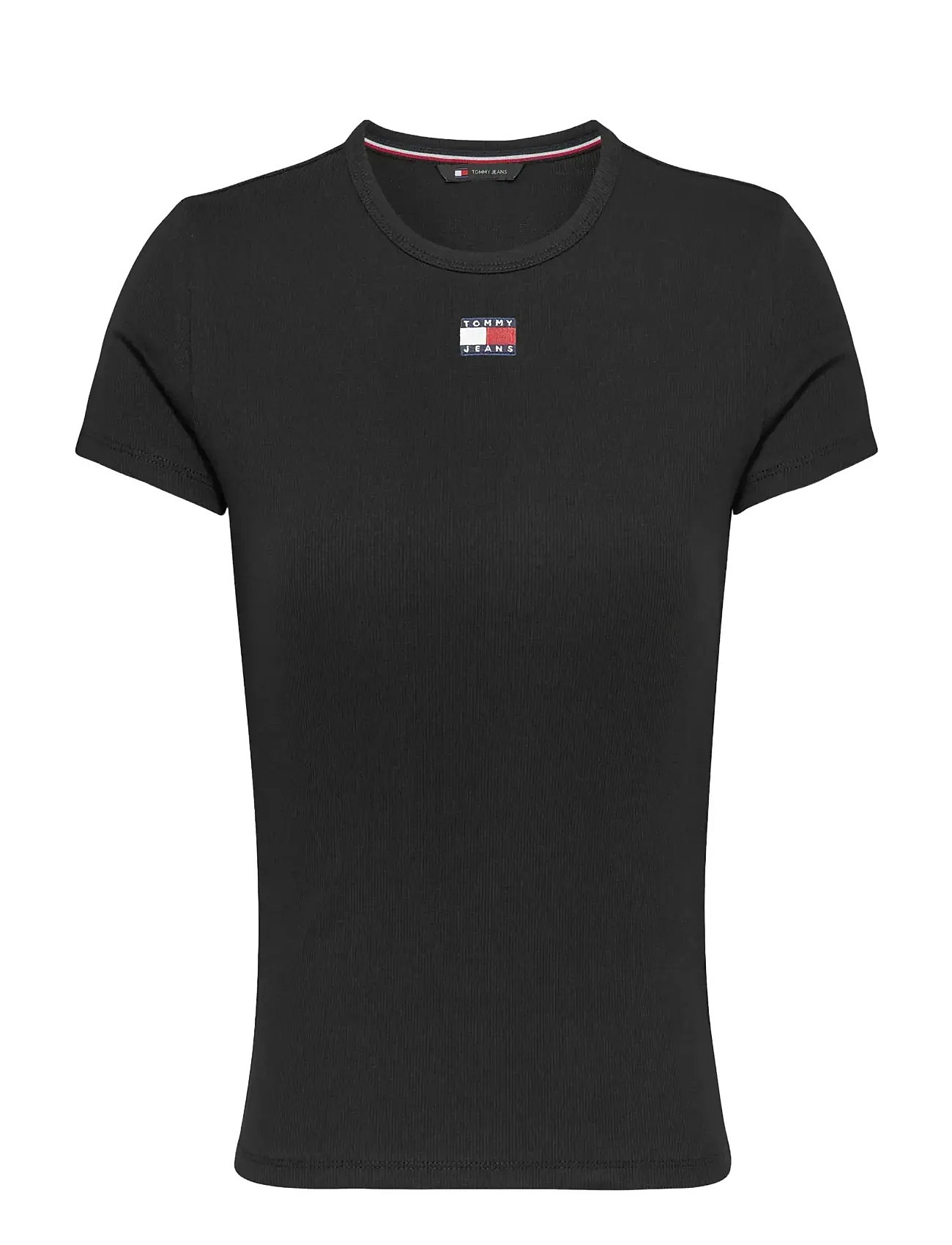TOMMY JEANS Tjw Slim Badge Rib Tee Schwarz - L - Damen
