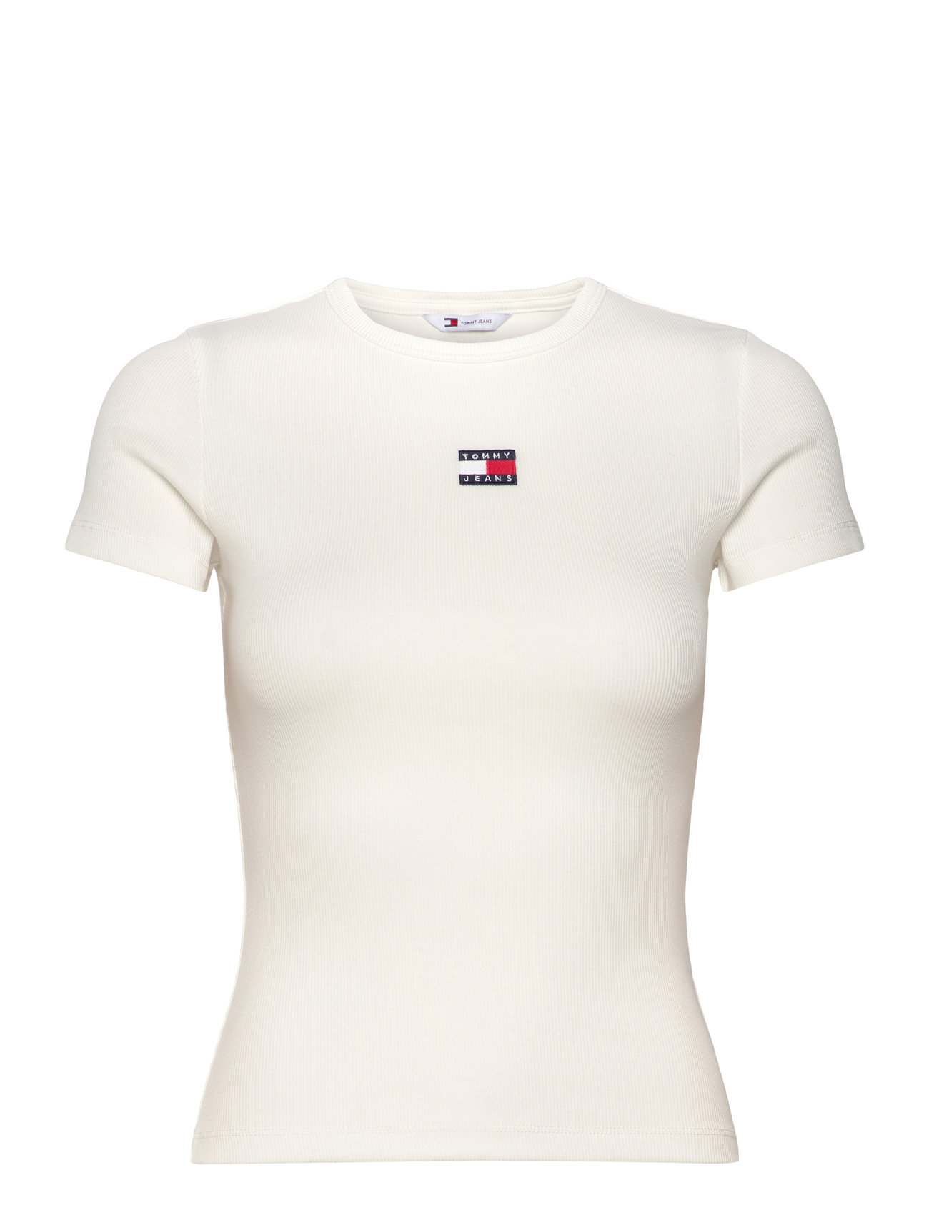 Tommy Jeans Tjw Slim Badge Rib Tee Kräm