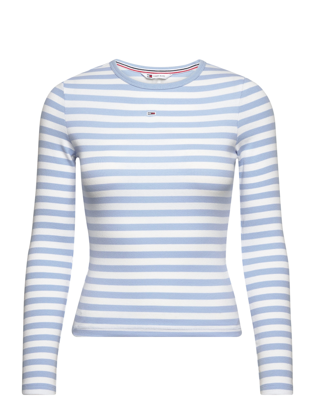 Tjw Essential Rib Stripe Top Ls Tops T-shirts & Tops Long-sleeved Blue Tommy Jeans