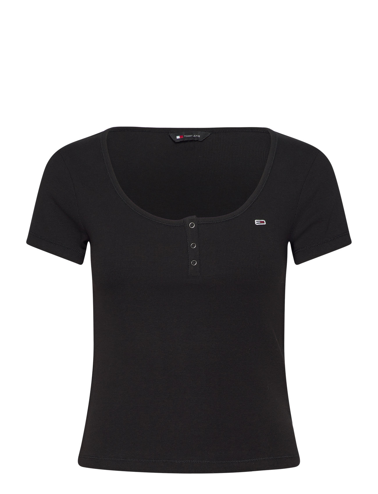 Tjw Slim Henley Top Ss Black Tommy Jeans