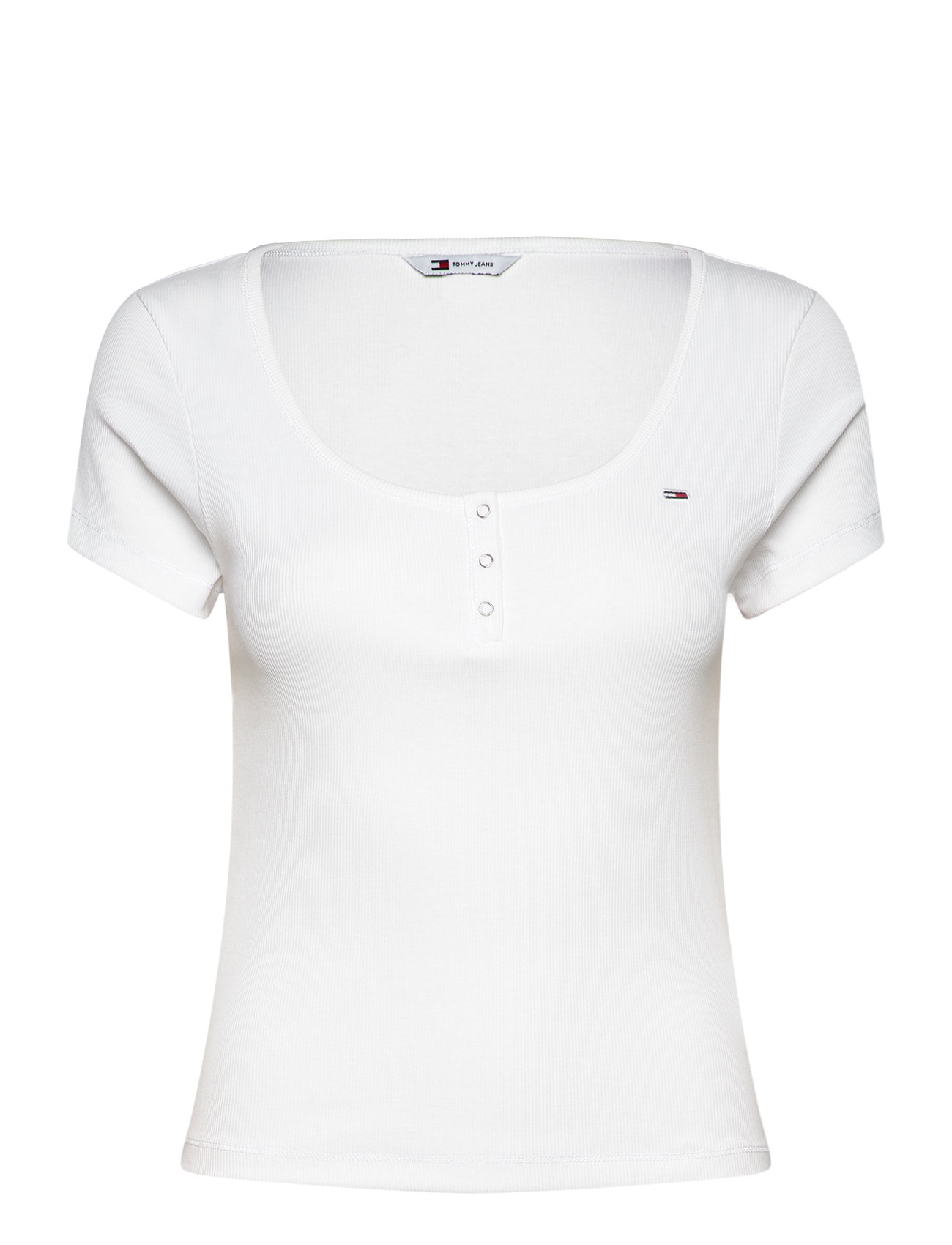 Tjw Slim Henley Top Ss White Tommy Jeans