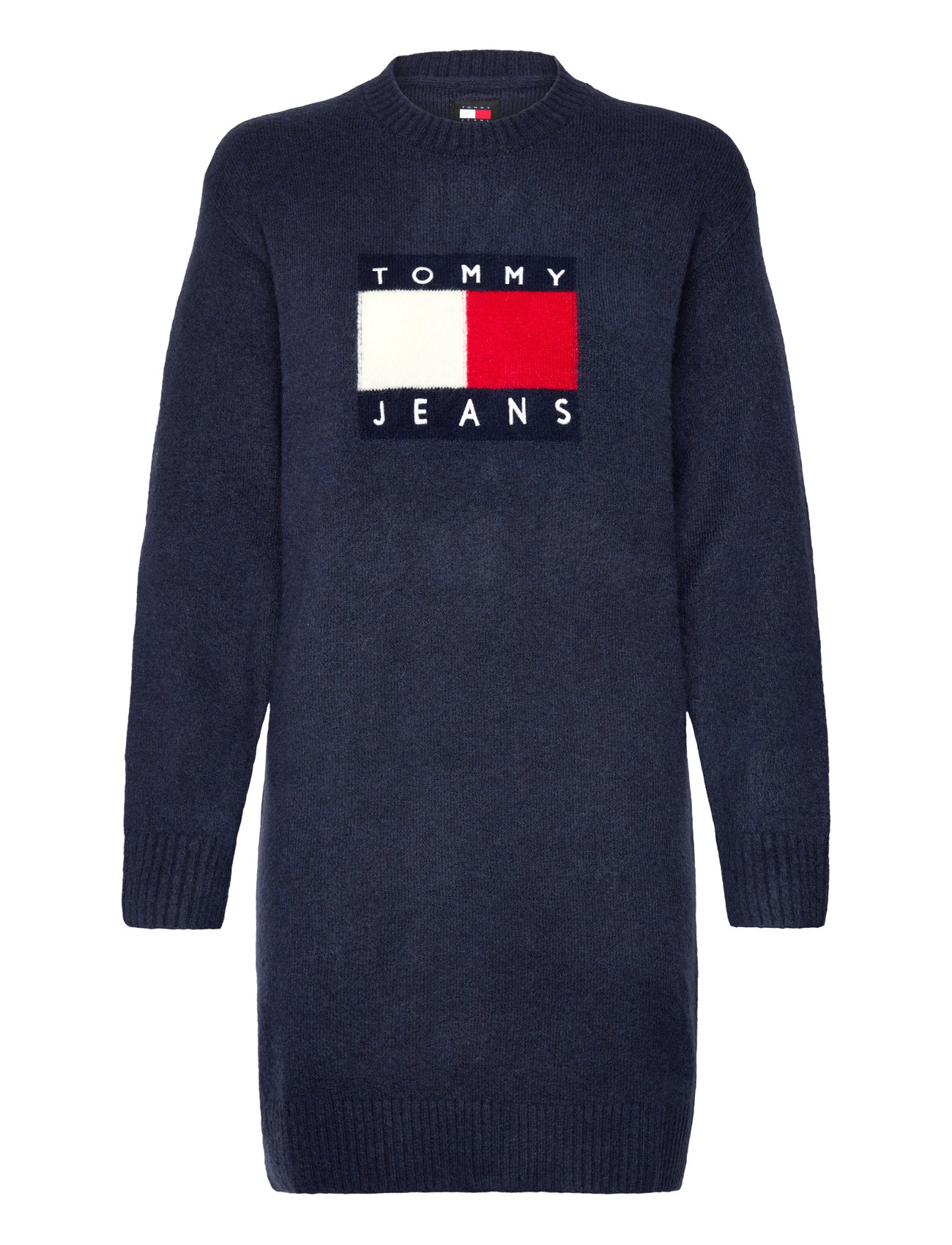 Tommy Jeans Tjw Mlnge Flag Sweater Dress Ext Marinblå