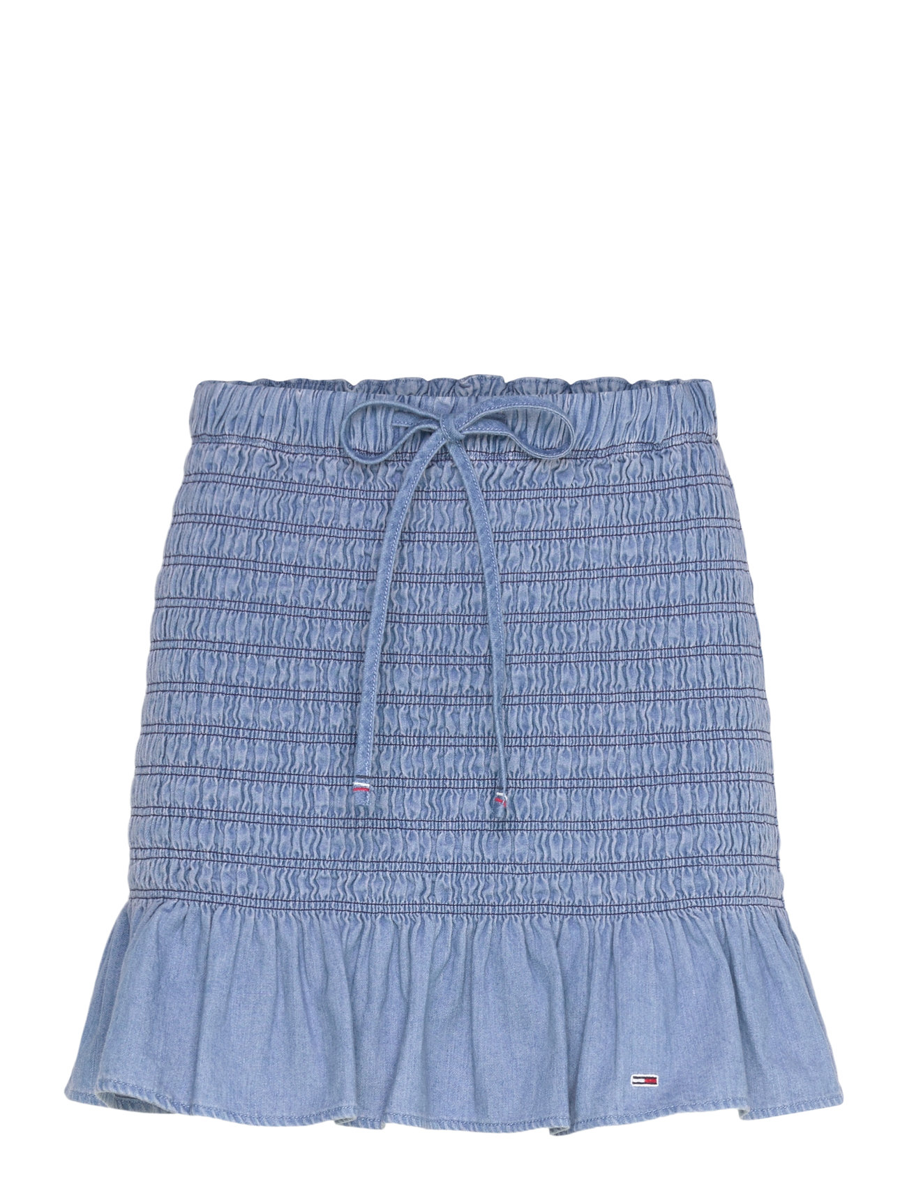 Tjw Chambray Ruched Skirt Skirts Short Skirts Blue Tommy Jeans
