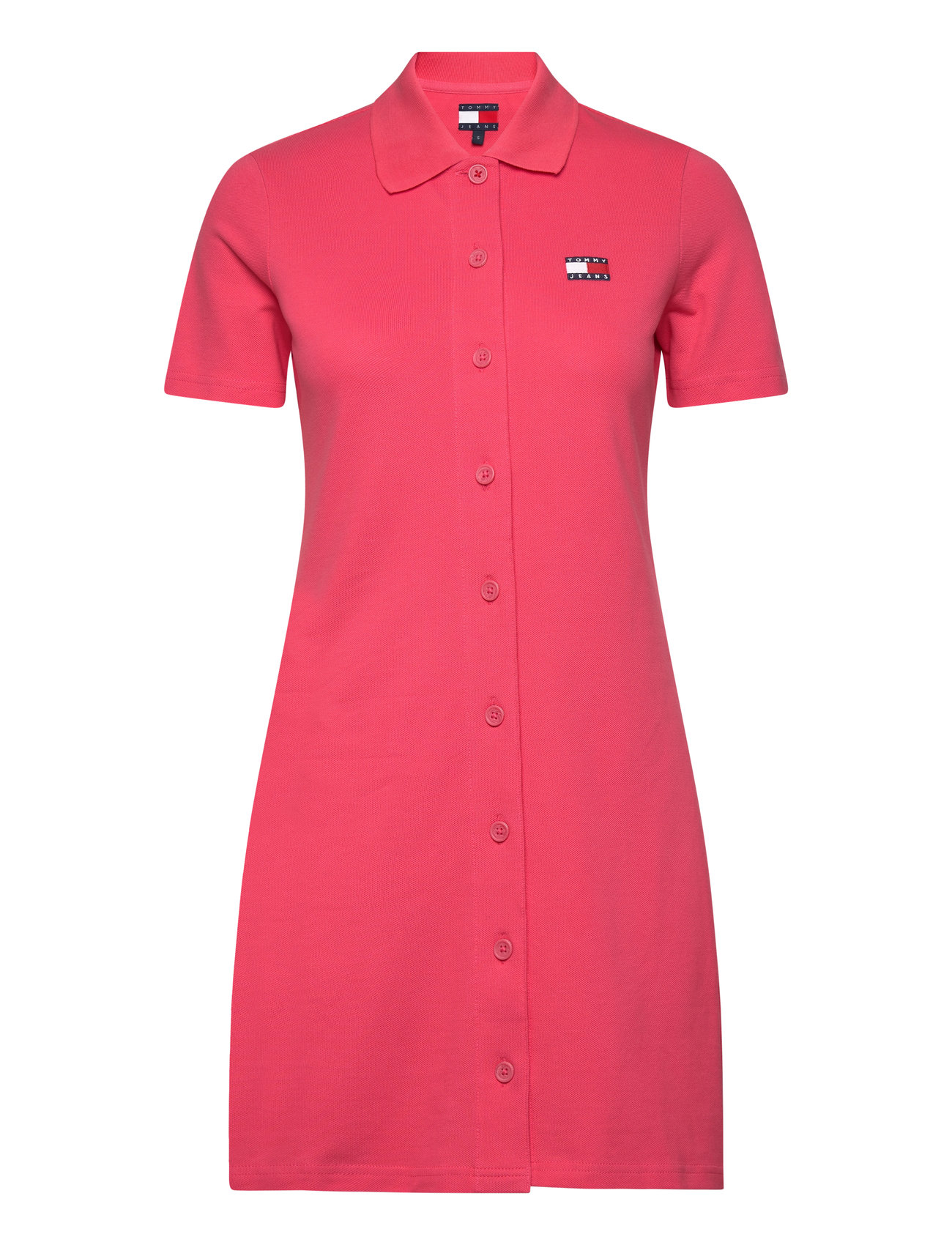 Tommy Jeans Tjw Badge Pique Polo Dress Rosa