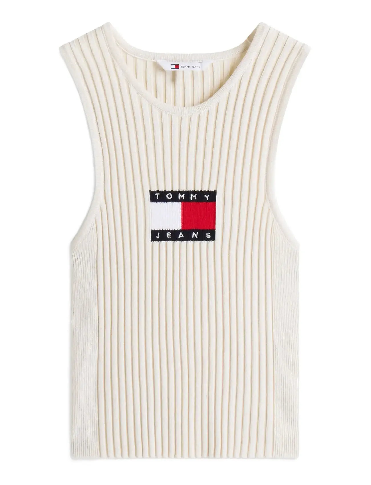 TOMMY JEANS Tjw Rib Racer Tank Cream - M - Damen