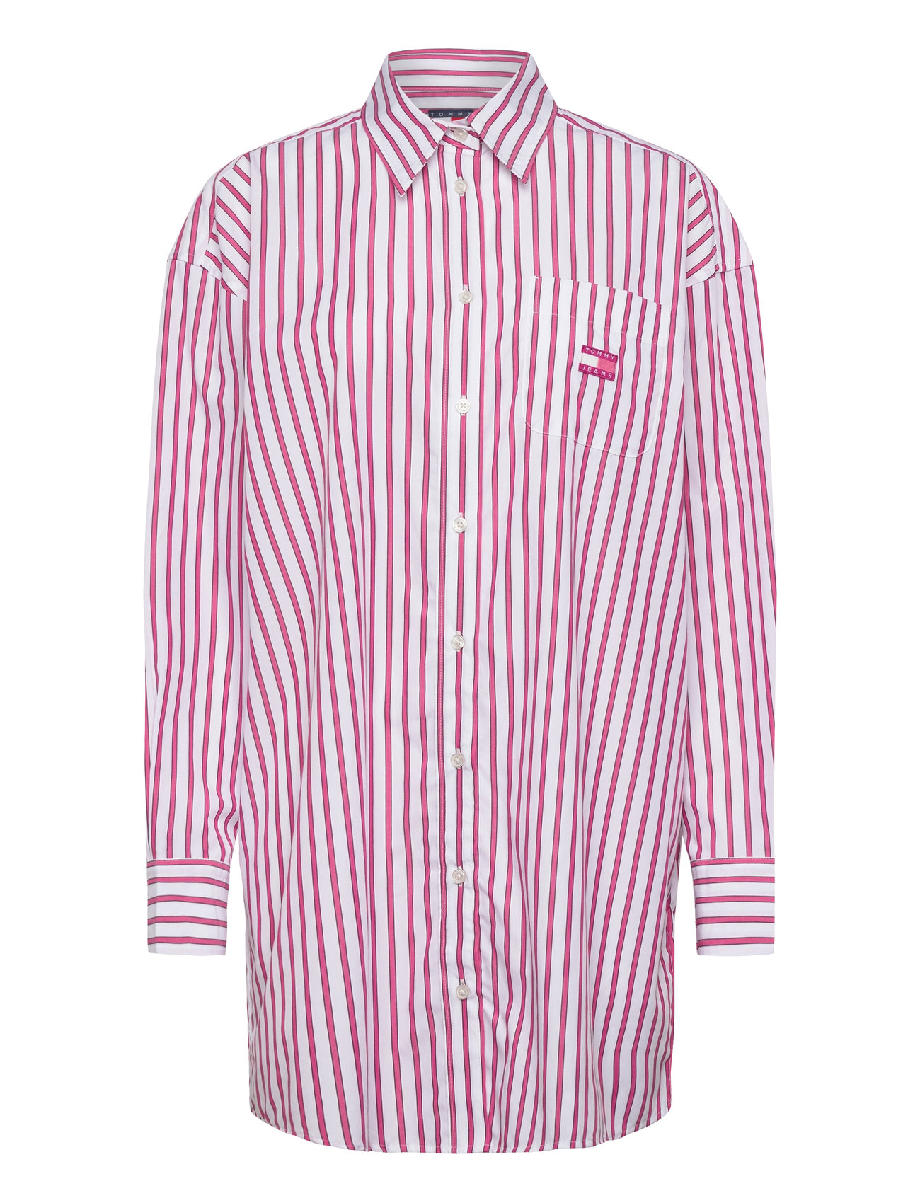 Tjw Ovs Mini Shirt Dress Ext Kort Kjole Red Tommy Jeans