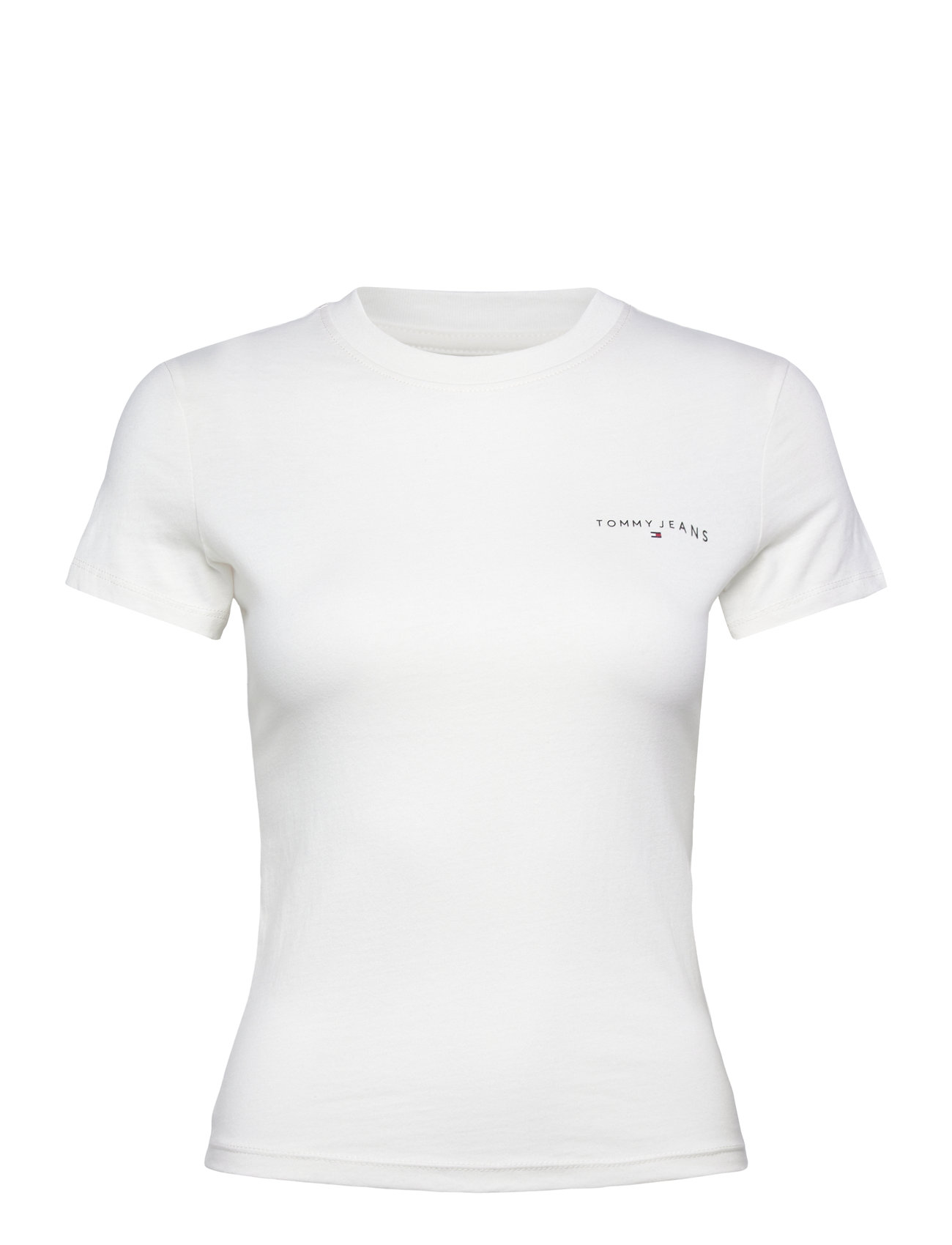 TOMMY JEANS Tjw Slim Linear Ss Tee Ext Weiß - XL - Damen
