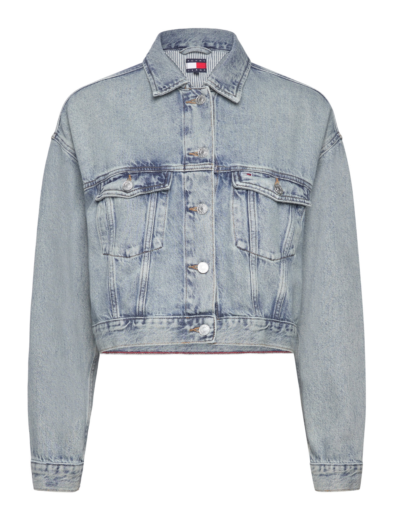 Ovsz Crop Trucker Jacket Bi6012 Dongerijakke Denimjakke Blue Tommy Jeans