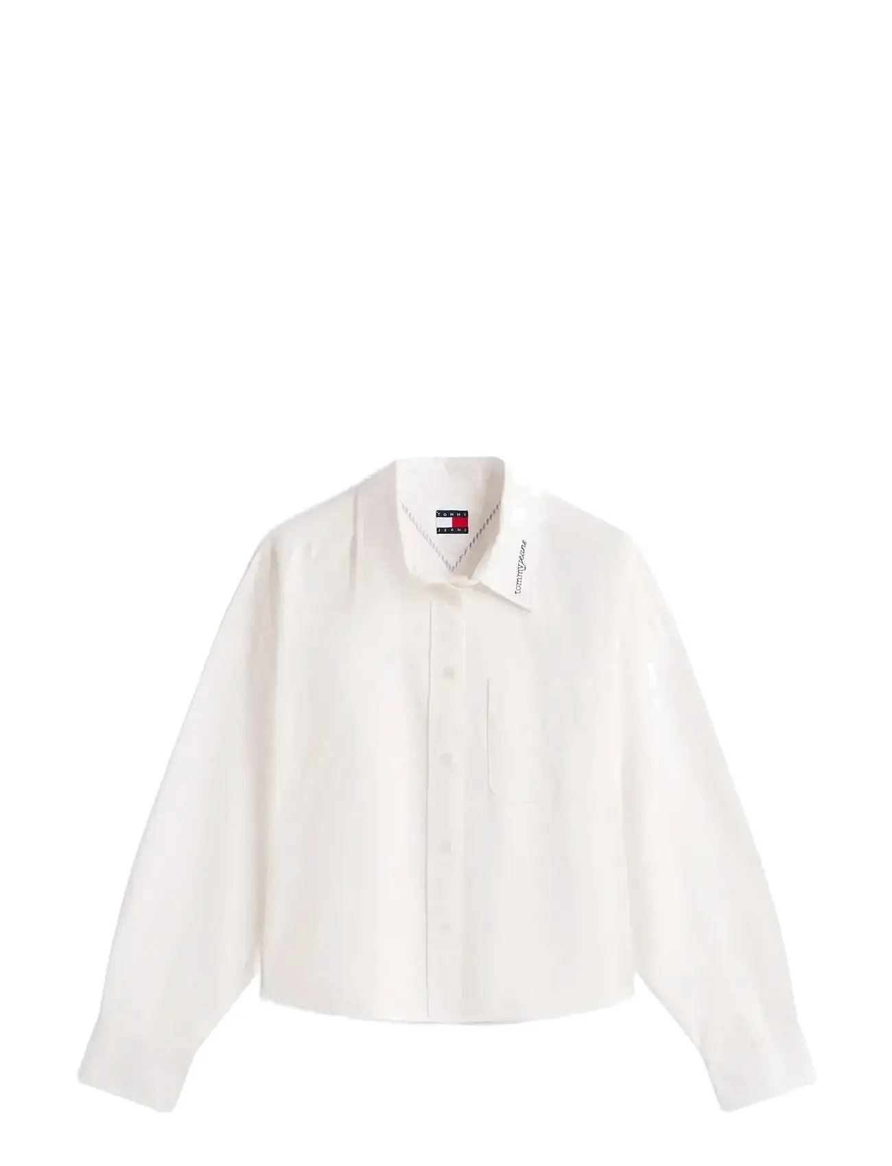 TOMMY JEANS Tjw Ovs Crop Oxford Shirt Weiß - L - Damen