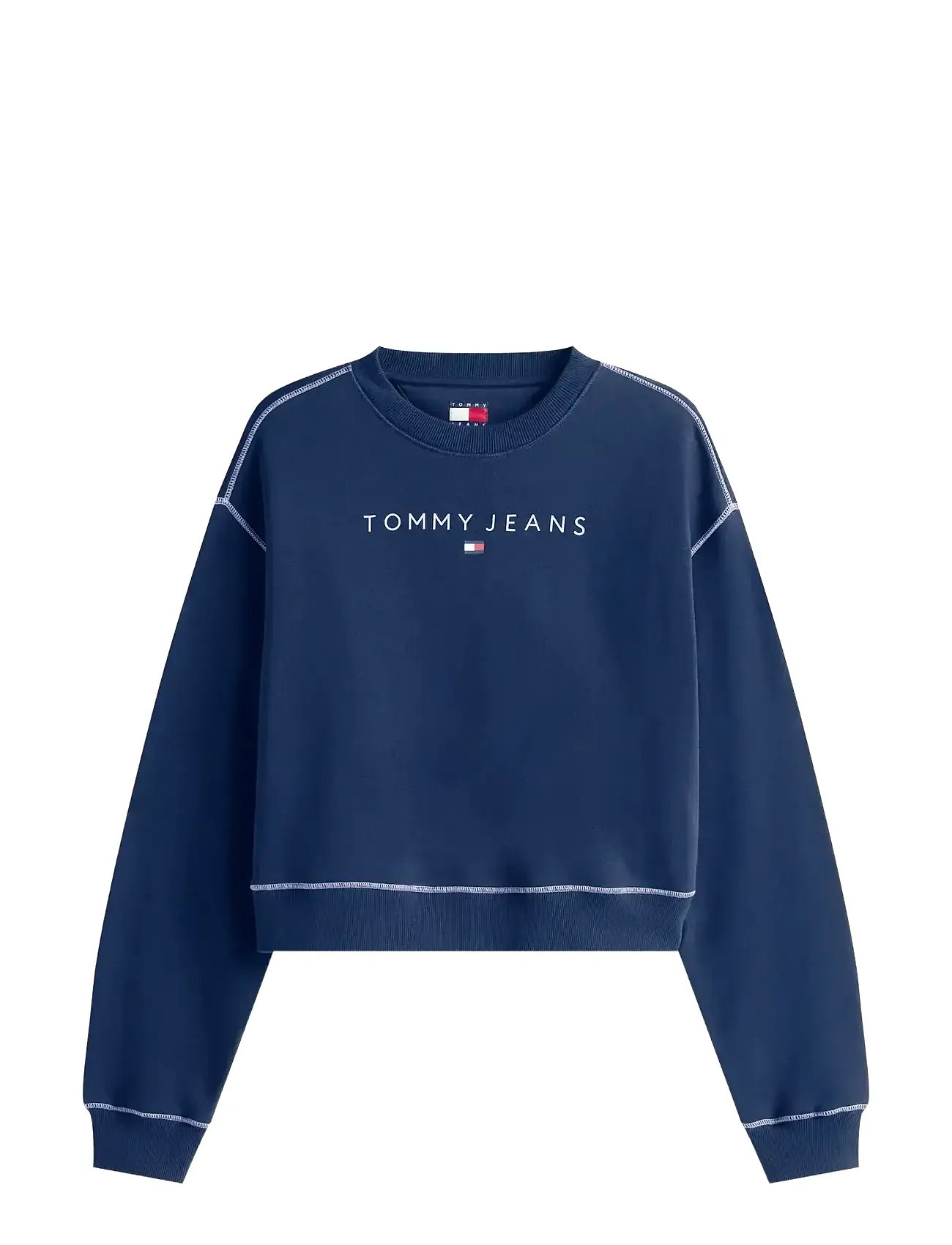 TOMMY JEANS Tjw Rlx Crp Stitch Linear Crew Blau - L - Damen