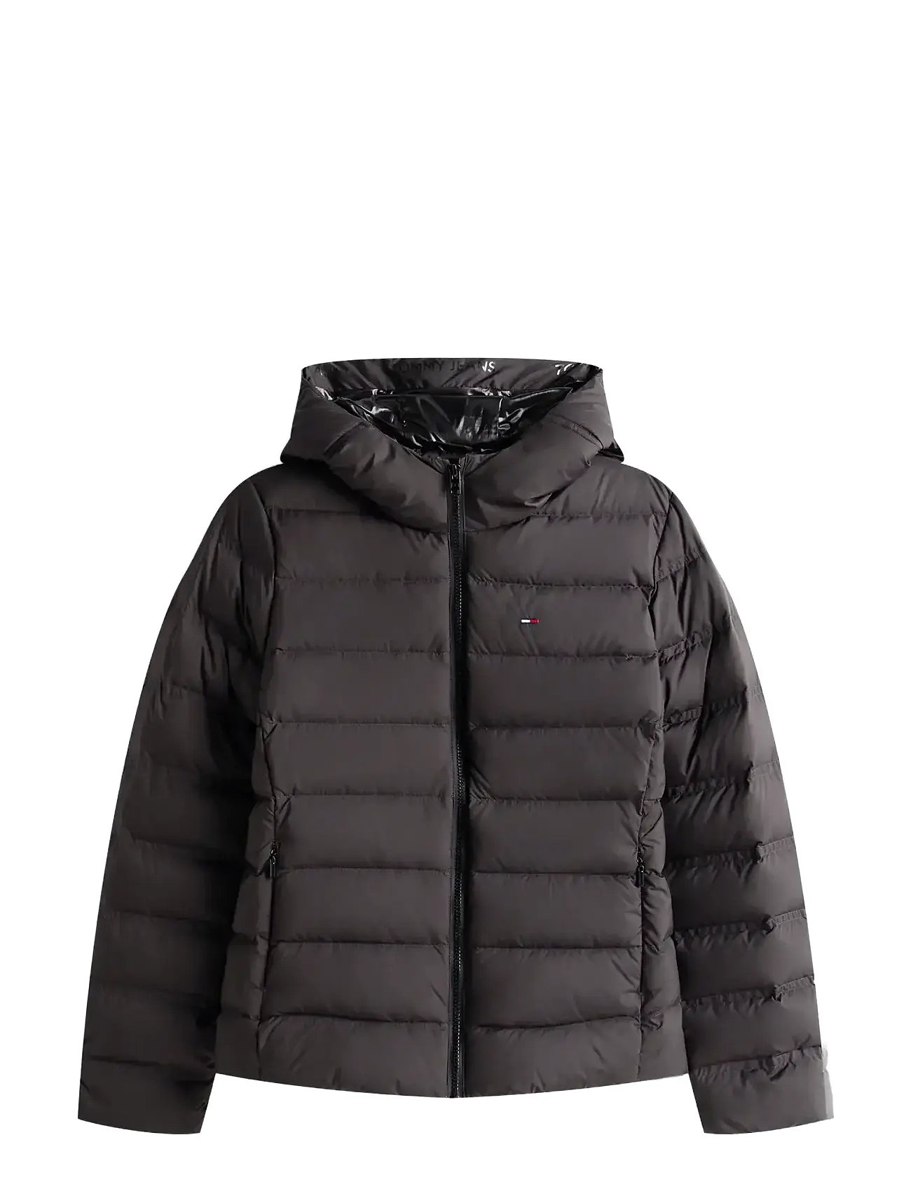 TOMMY JEANS Tjw Slim Hood Prnt Down Jckt Ext Schwarz - M - Damen