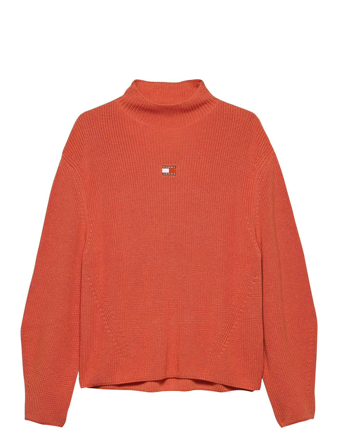 TOMMY JEANS Tjw Mockneck Badge Pullover Orange - XL - Damen