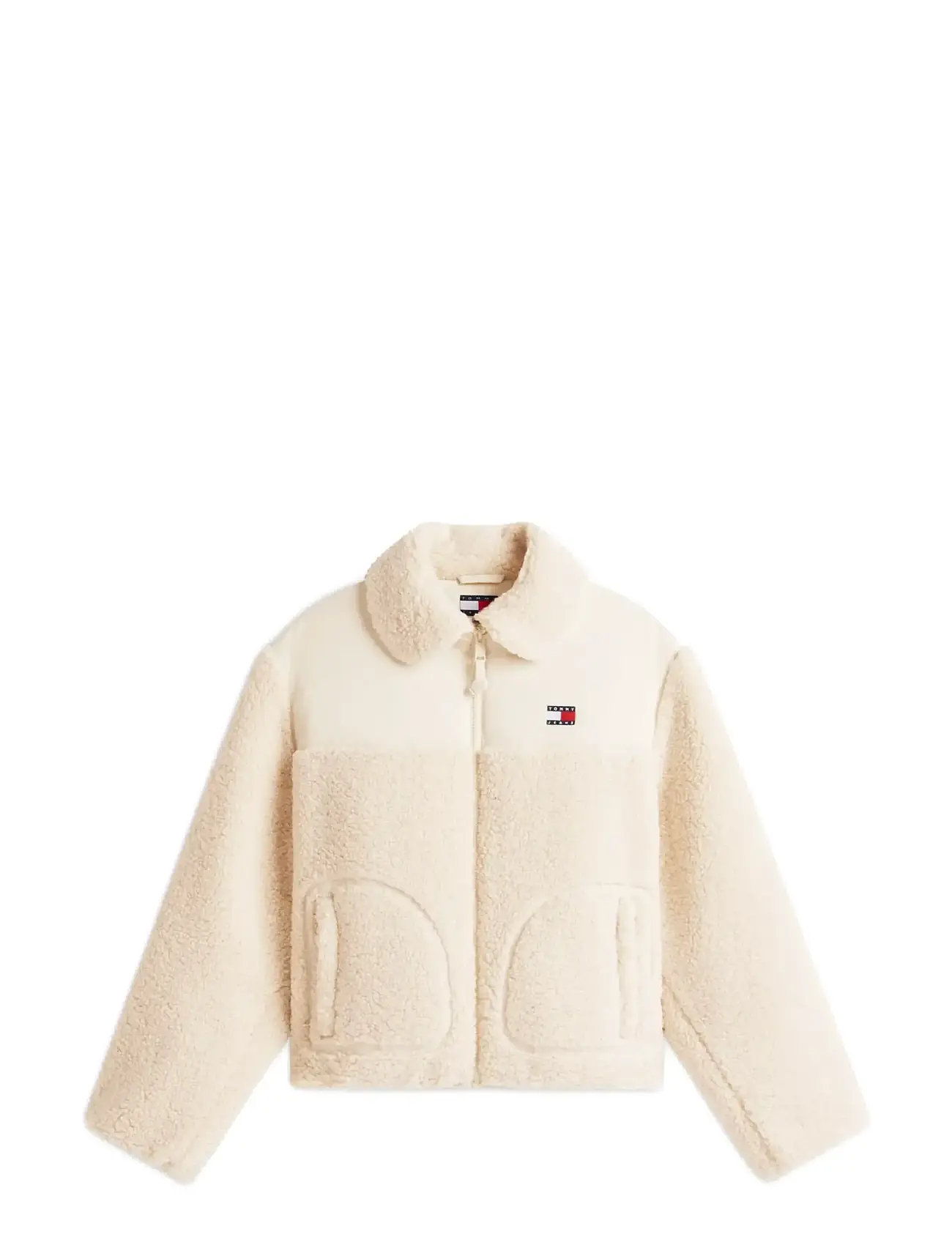 TOMMY JEANS Tjw Teddy Fabric Mix Jacke Cream - L - Damen