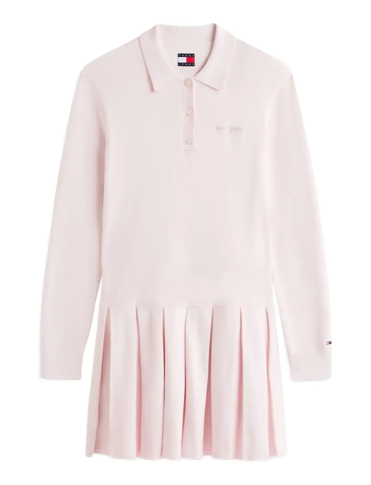 TOMMY JEANS Tjw Script Pleated Pullover Kleid Pink - XS - Damen