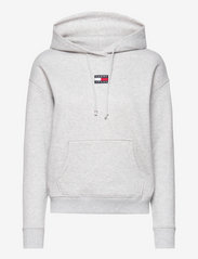 TJW TOMMY CENTER BADGE HOODIE - SILVER GREY HTR