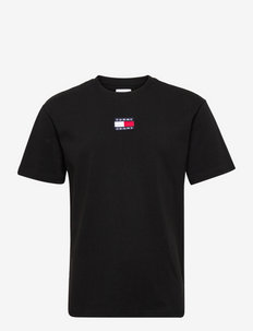 TJM TOMMY BADGE TEE - kortærmede t-shirts - black