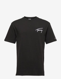 TJM TOMMY SIGNATURE TEE - kortærmede t-shirts - black