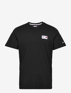 TJM WOVEN LABEL TEE - basic t-shirts - black