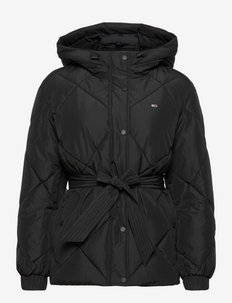 TJW DIAMOND BELTED PUFFER - winter jacket - black